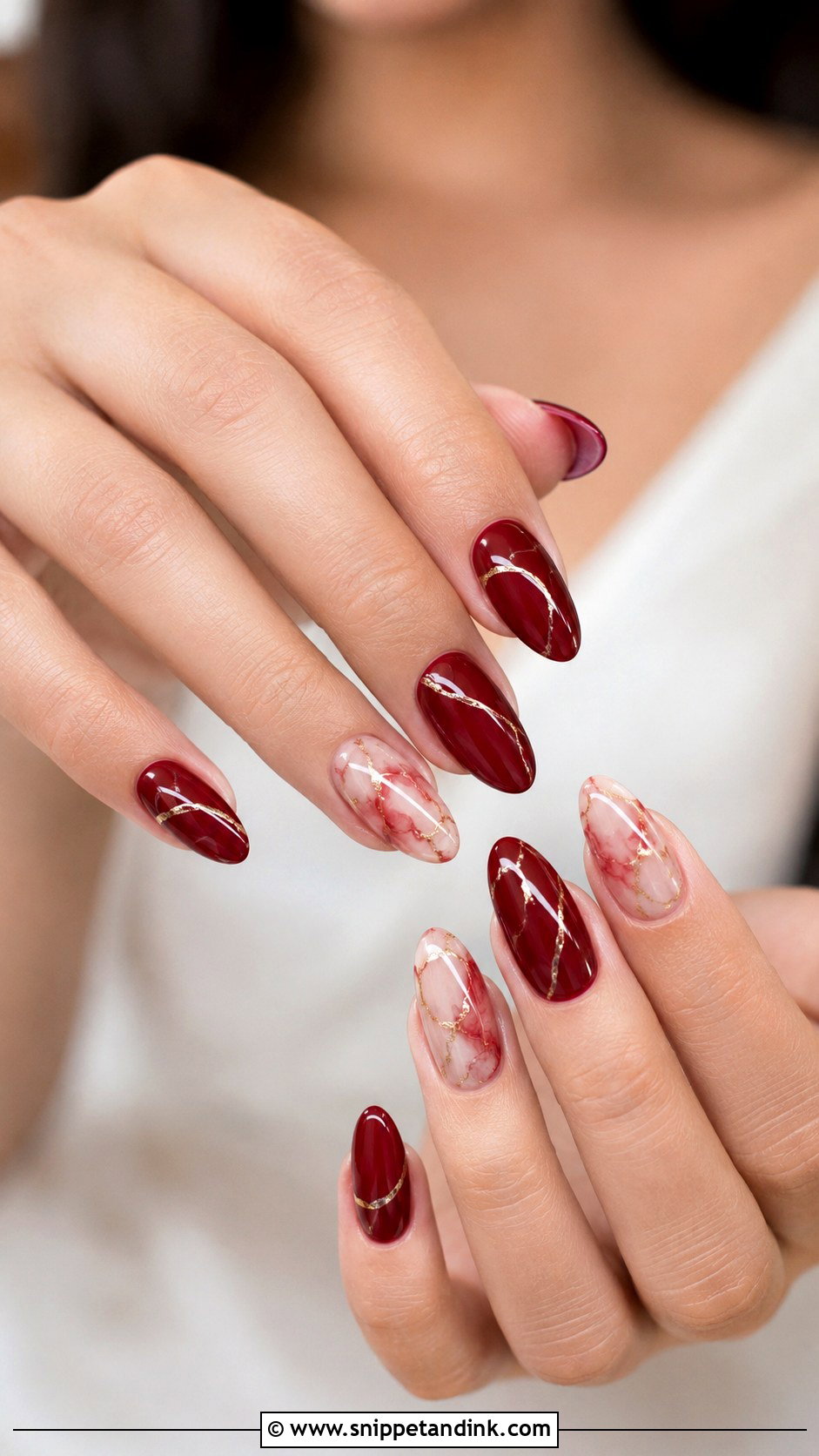 Red Marble Wedding Nails - Snippet and Ink - 20 Red Nails Wedding Brides