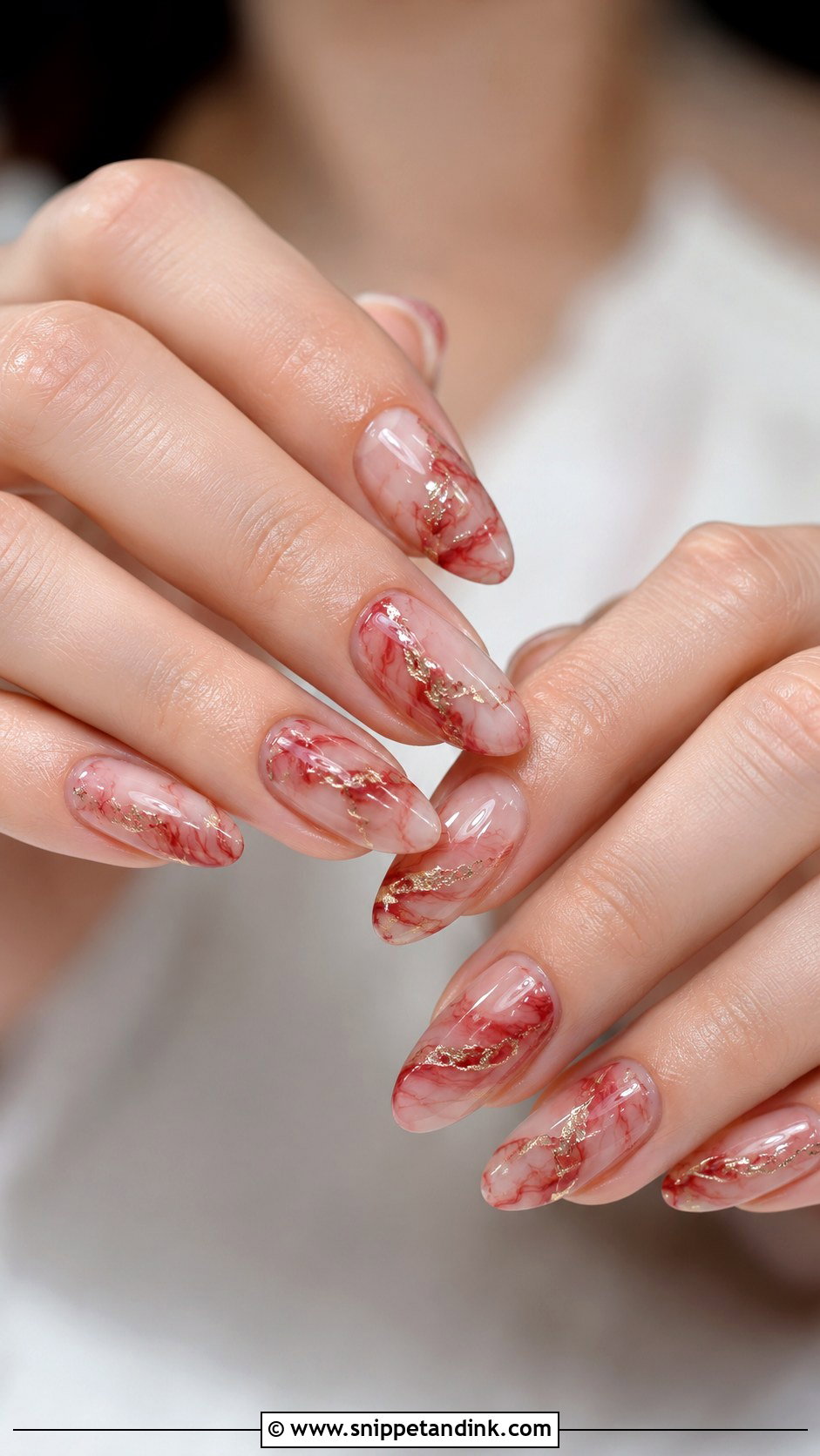 Red Marble Wedding Nails - Snippet and Ink - 20 Red Nails for Wedding