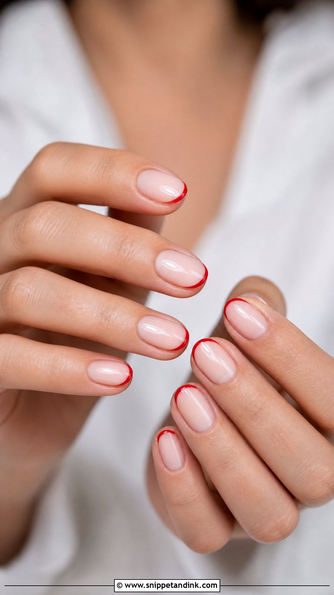 Red Micro French Wedding Nails - Snippet and Ink - 25 Elegant Red Wedding Nail Art Ideas