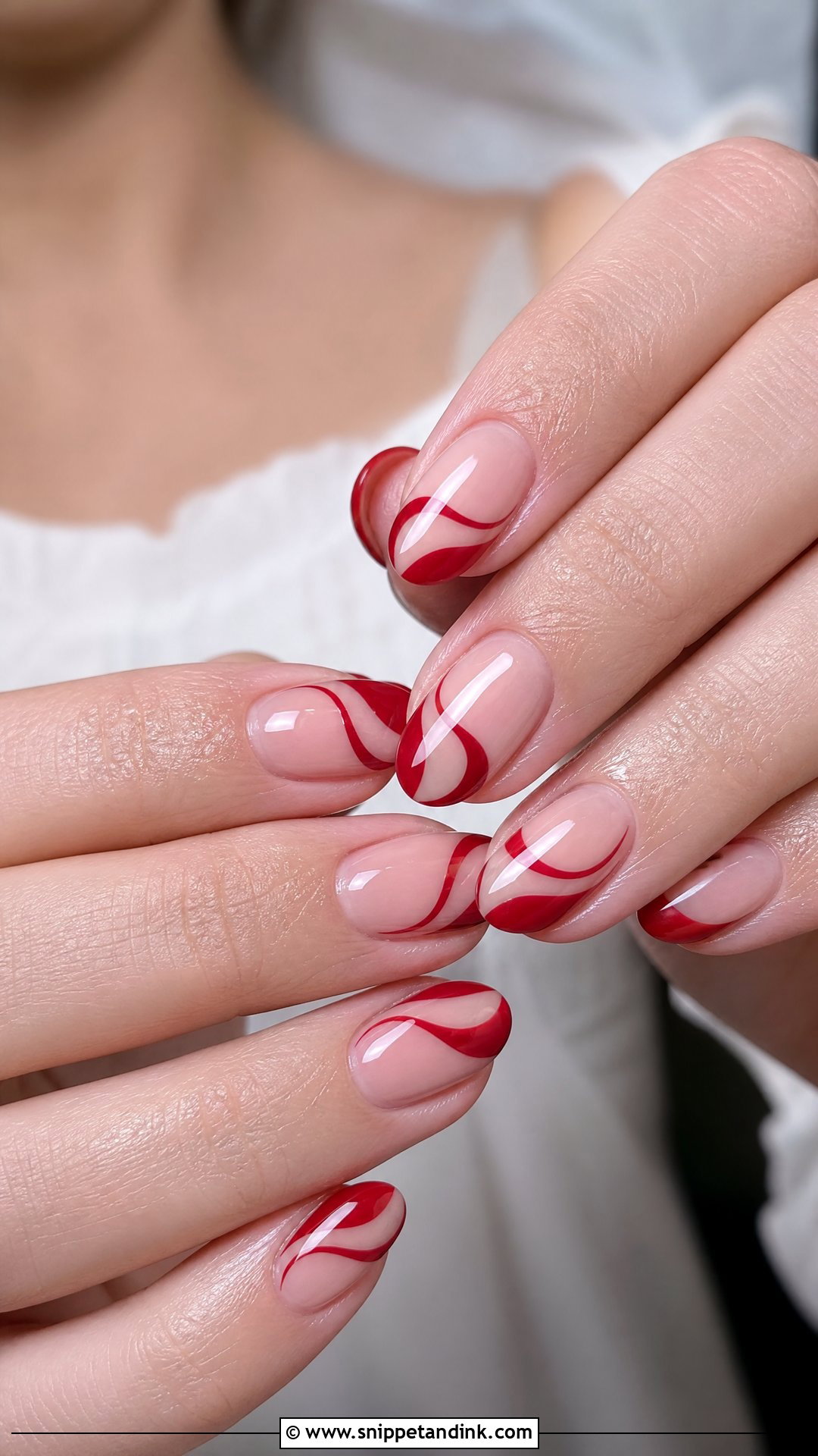 Red Negative Space Bridal Nails - Snippet and Ink - 25 Red Bridal Wedding Nails