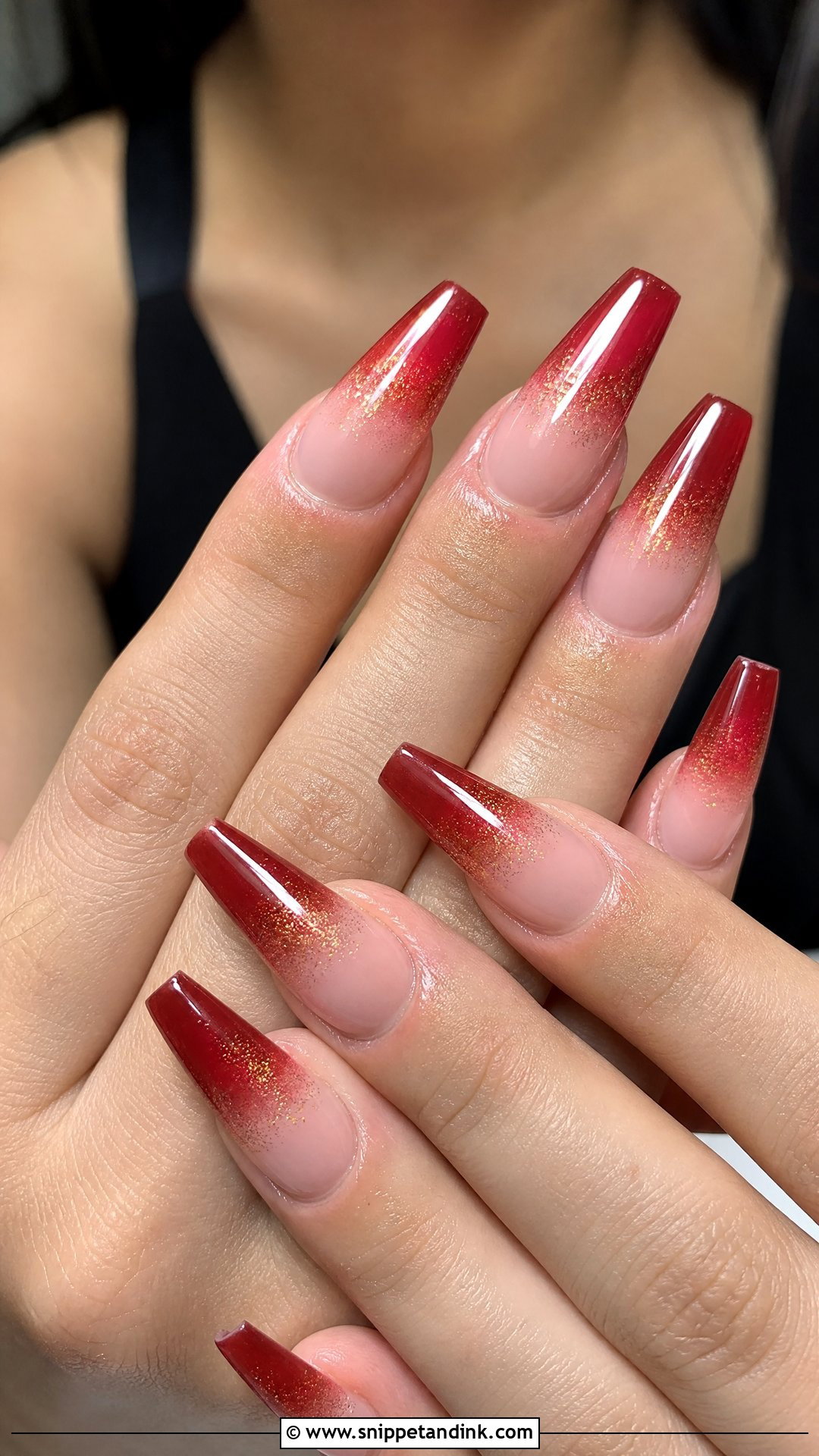 Red Ombre Bridal Nails - Snippet and Ink - 25 Indian Red Bridal Nail Art Ideas