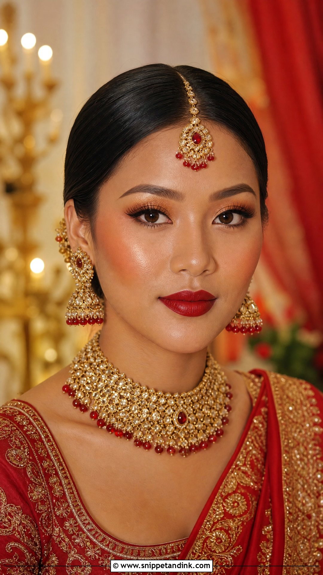 Red Outfit Asian Bridal Makeup - Snippet and Ink - 25 Bridal Makeup Asian Brides
