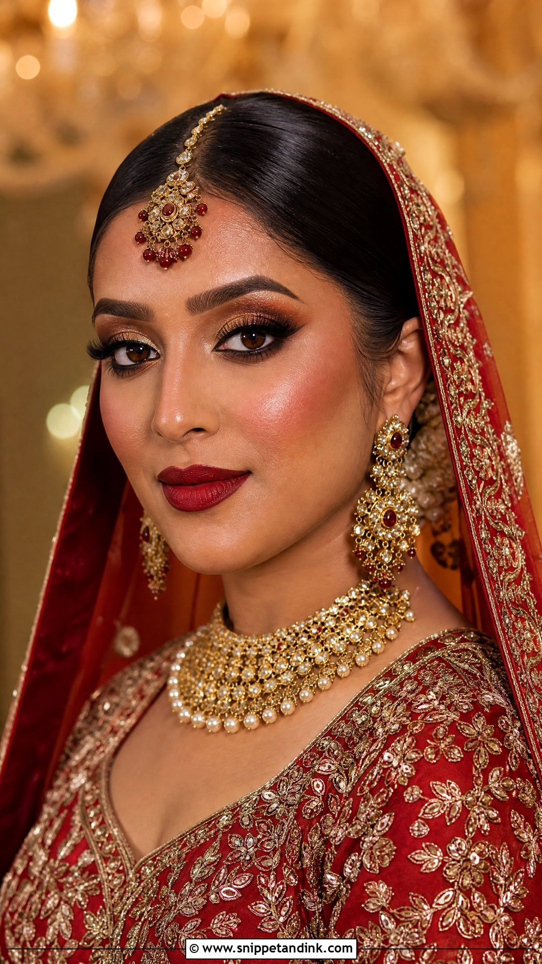 Red Pakistani Bridal Makeup With Classic Baraat Look - Snippet and Ink - 20 Pakistani Bridal Makeup Red Pakistan Ideas