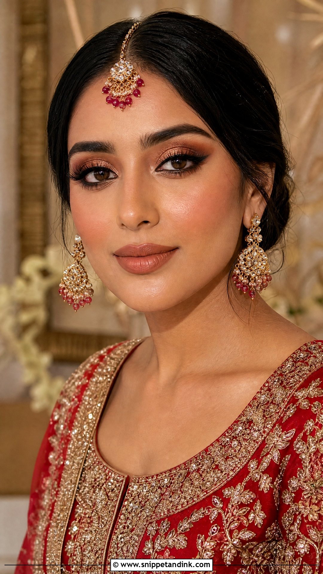 Red Pakistani Bridal Makeup With Copper Eyes - Snippet and Ink - 20 Pakistani Bridal Makeup Red Pakistan Ideas