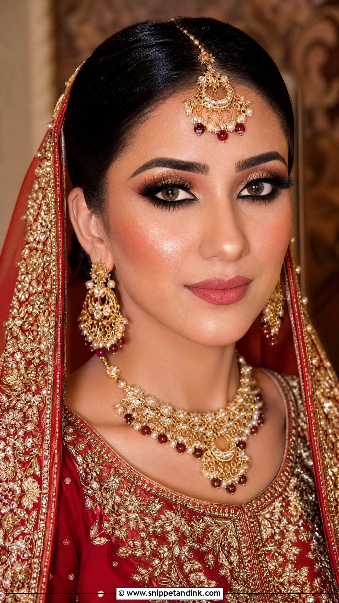 Red Pakistani Bridal Makeup With Kohl Eyes - Snippet and Ink - 20 Pakistani Bridal Makeup Red Pakistan Ideas