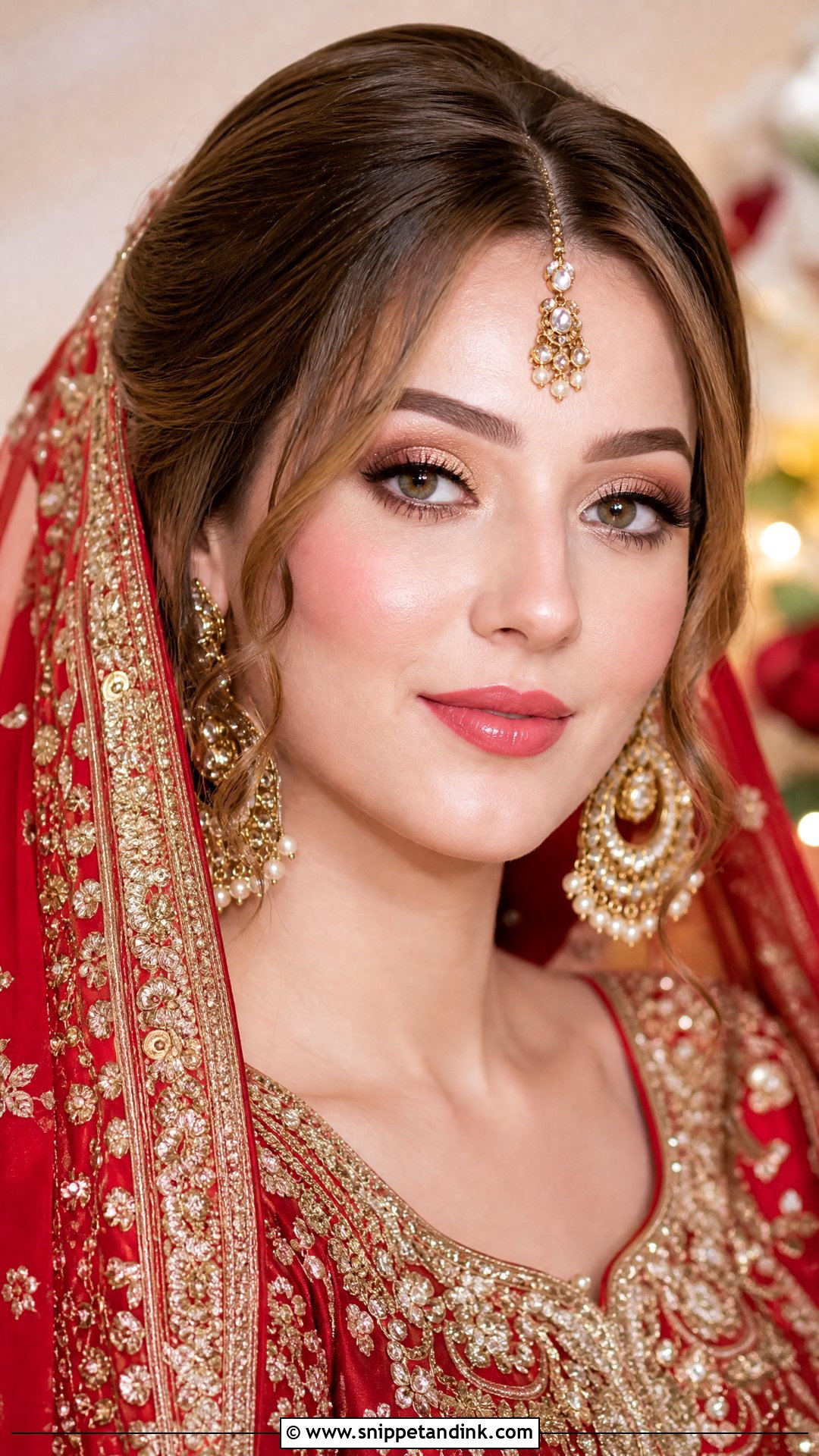 Red Pakistani Bridal Makeup With Pink Blush - Snippet and Ink - 20 Pakistani Bridal Makeup Red Pakistan Ideas