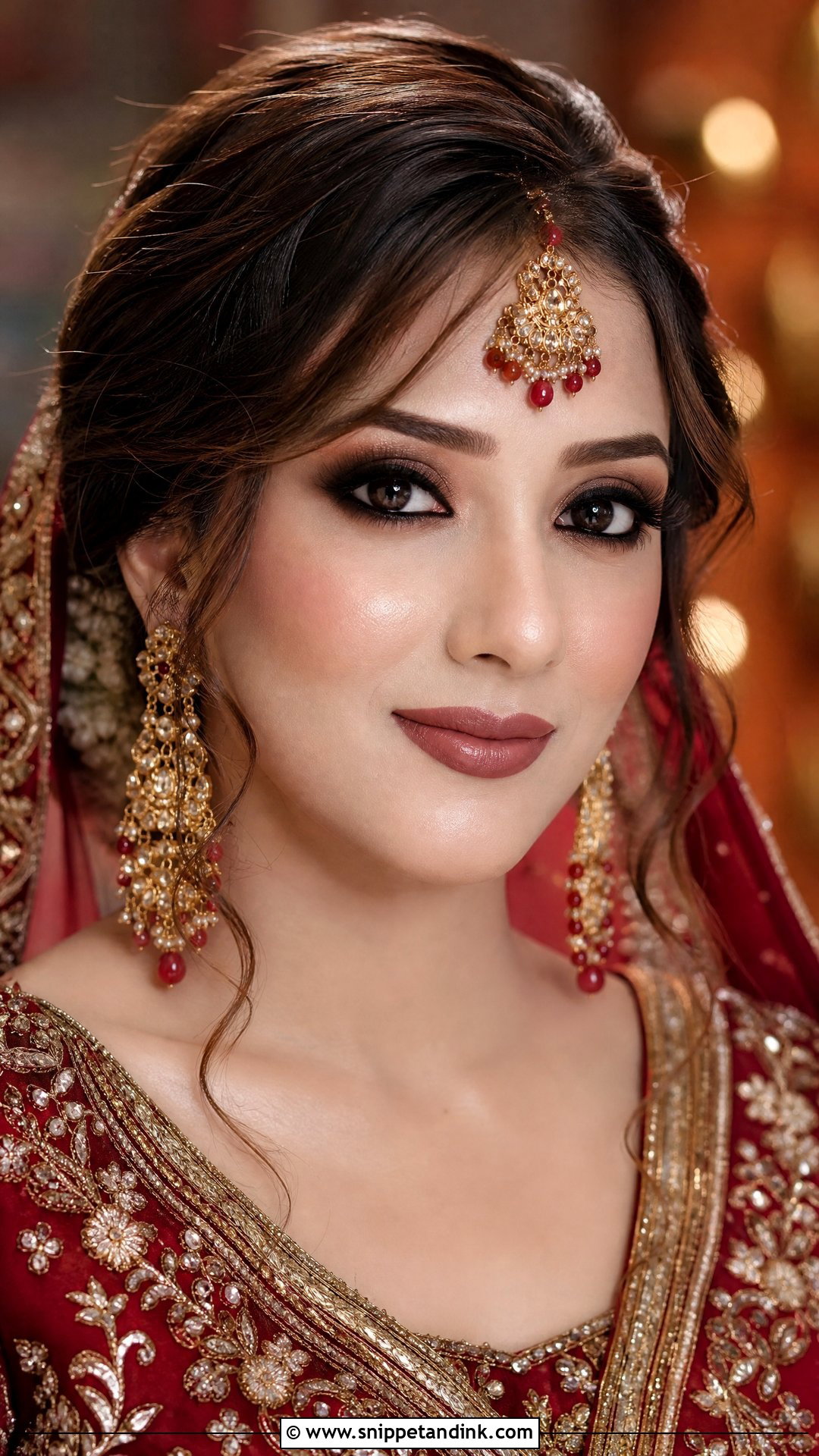 Red Pakistani Bridal Makeup With Smokey Eyes - Snippet and Ink - 20 Pakistani Bridal Makeup Red Pakistan Ideas