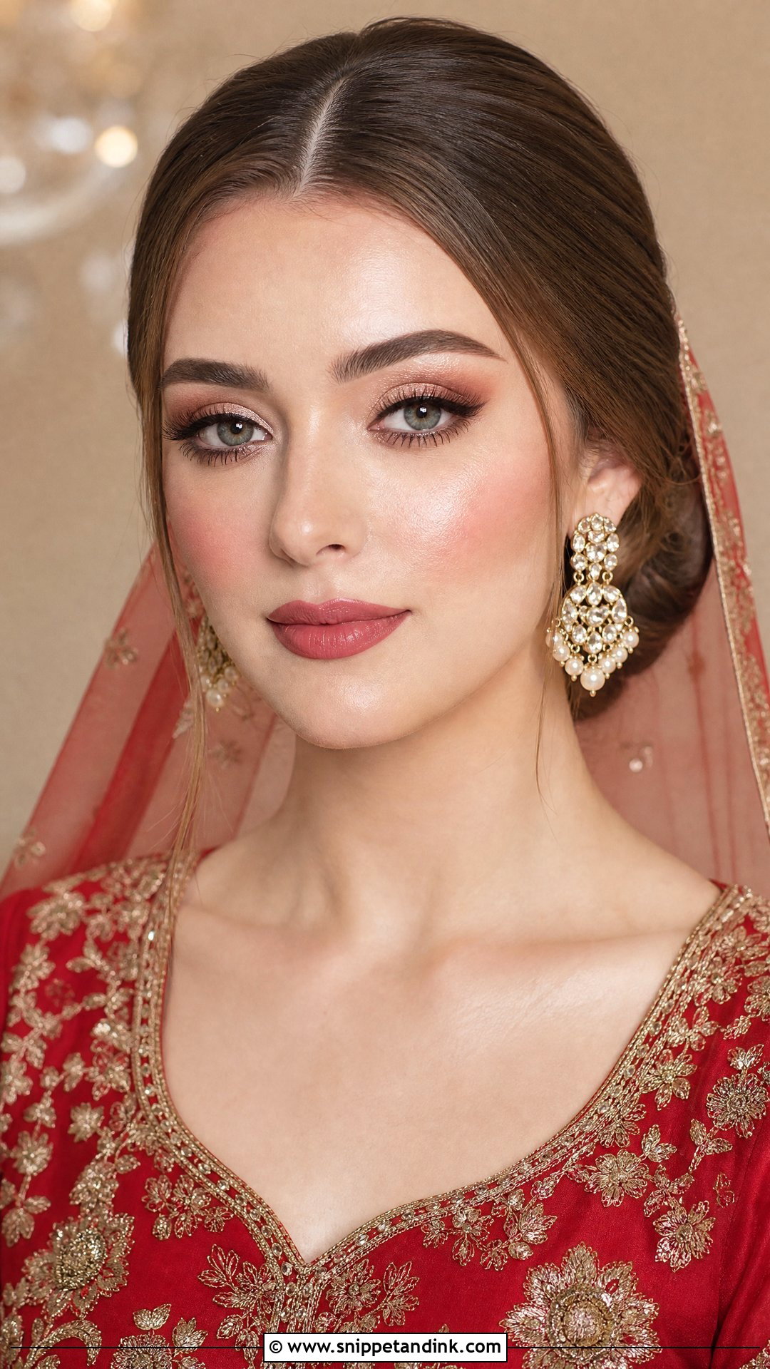 Red Pakistani Bridal Makeup With Soft Glam - Snippet and Ink - 20 Pakistani Bridal Makeup Red Pakistan Ideas