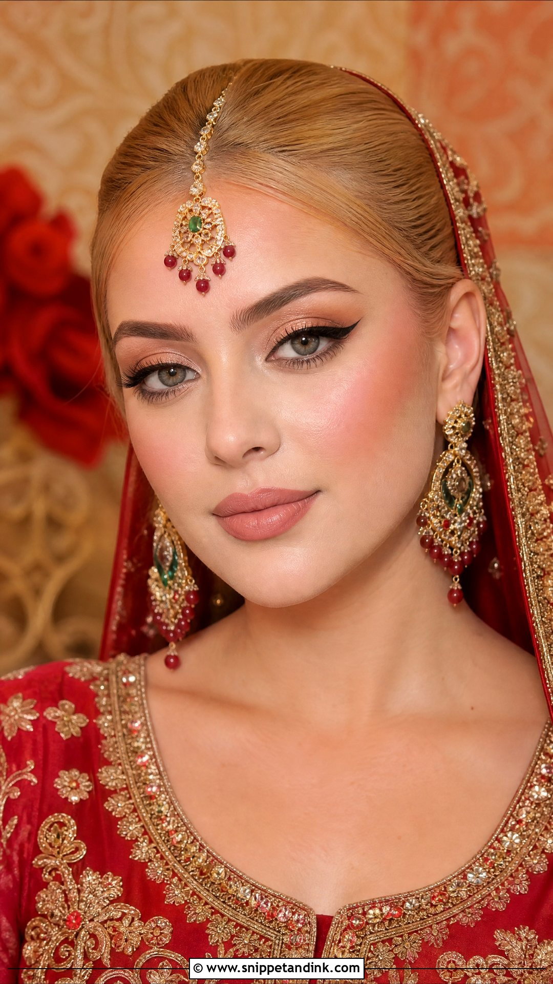 Red Pakistani Bridal Makeup With Winged Liner - Snippet and Ink - 20 Pakistani Bridal Makeup Red Pakistan Ideas