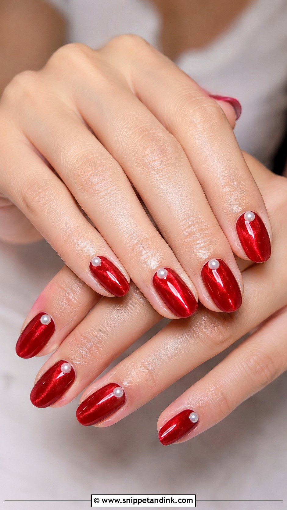 Red Pearl Wedding Nails - Snippet and Ink - 20 Red Nails Wedding Brides