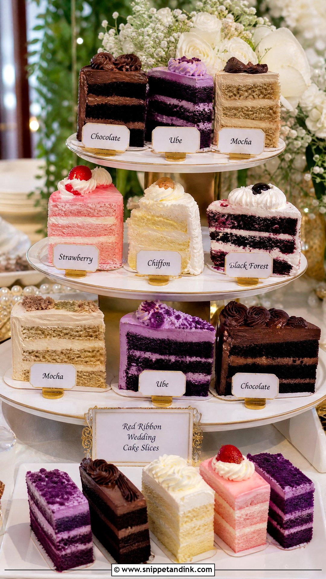Red Ribbon Assorted Cake Slices Wedding - Snippet and Ink - 20 Red Ribbon Cake Philippines Ideas for Wedding