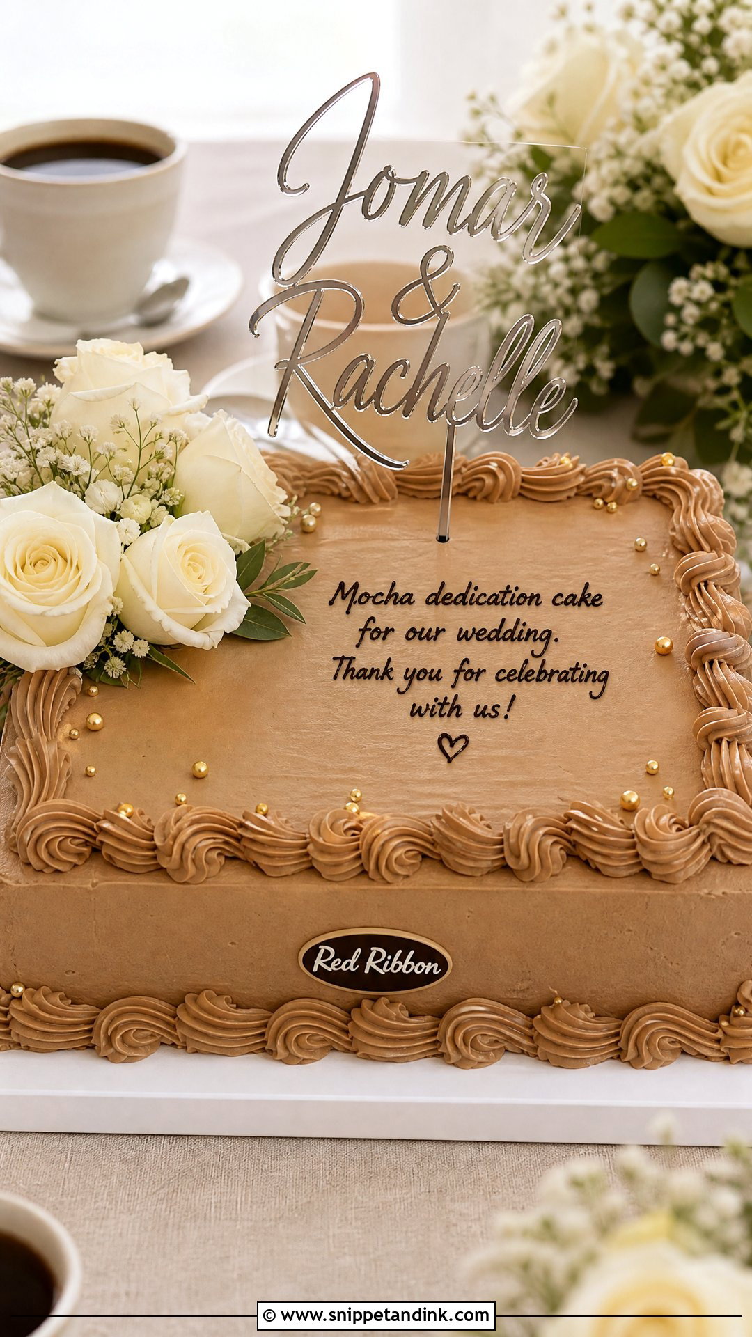 Red Ribbon Mocha Dedication Cake Wedding - Snippet and Ink - 20 Red Ribbon Cake Philippines Ideas for Wedding