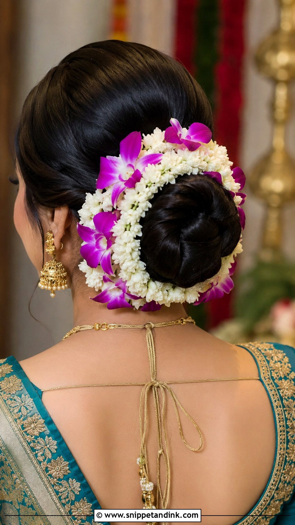 Red Rose Bridal Bun - Snippet and Ink - 25 Bridal Juda Hairstyles with Flowers