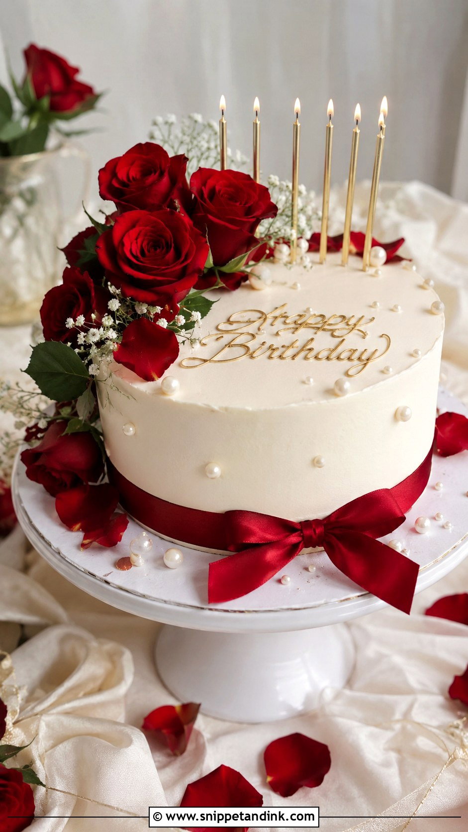 Red Rose Wedding Birthday Cake - Snippet and Ink - 20 Wedding Birthday Cake Ideas