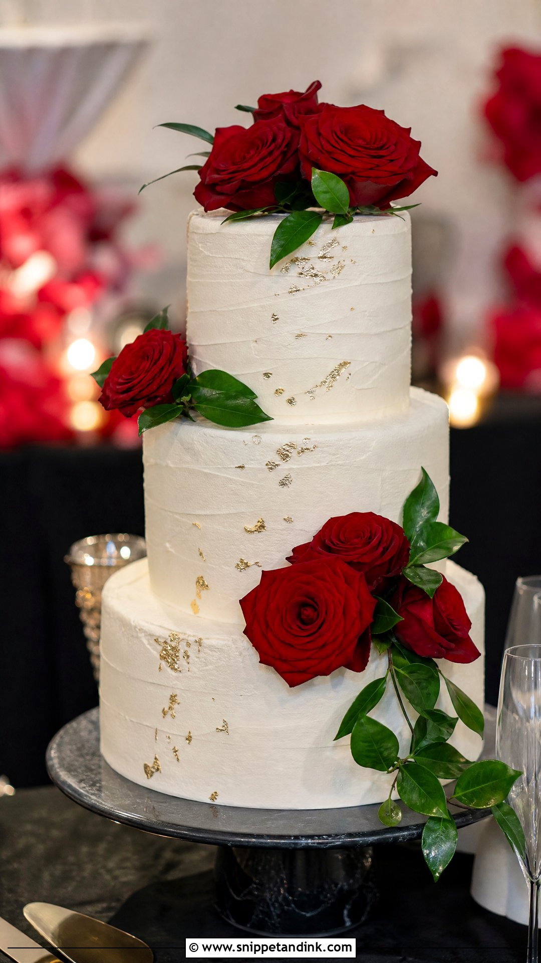 Red Roses Wedding Cake - Snippet and Ink - 20 Roses Cake Design Ideas for Wedding