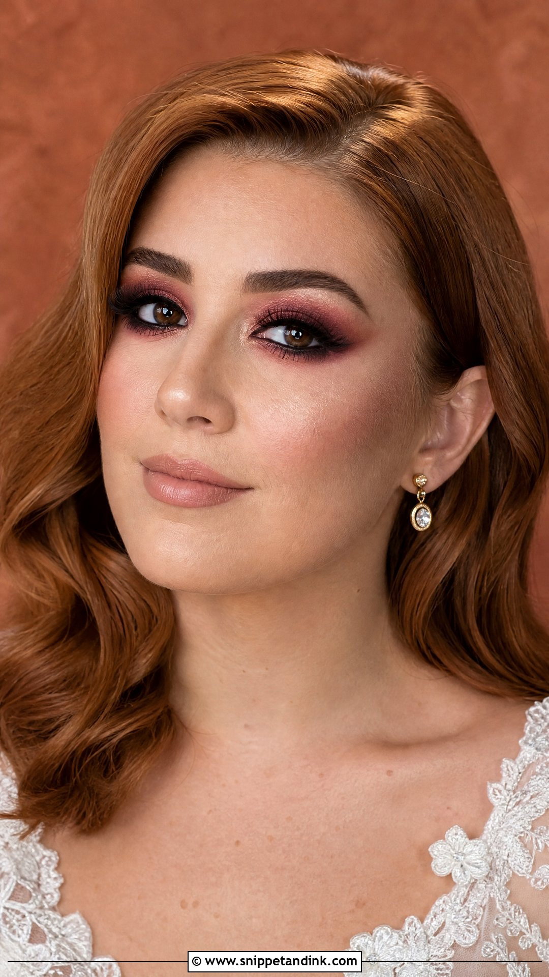 Red Smoky Eye Bridal Makeup - Snippet and Ink - 20 Edgy Bridal Makeup Ideas