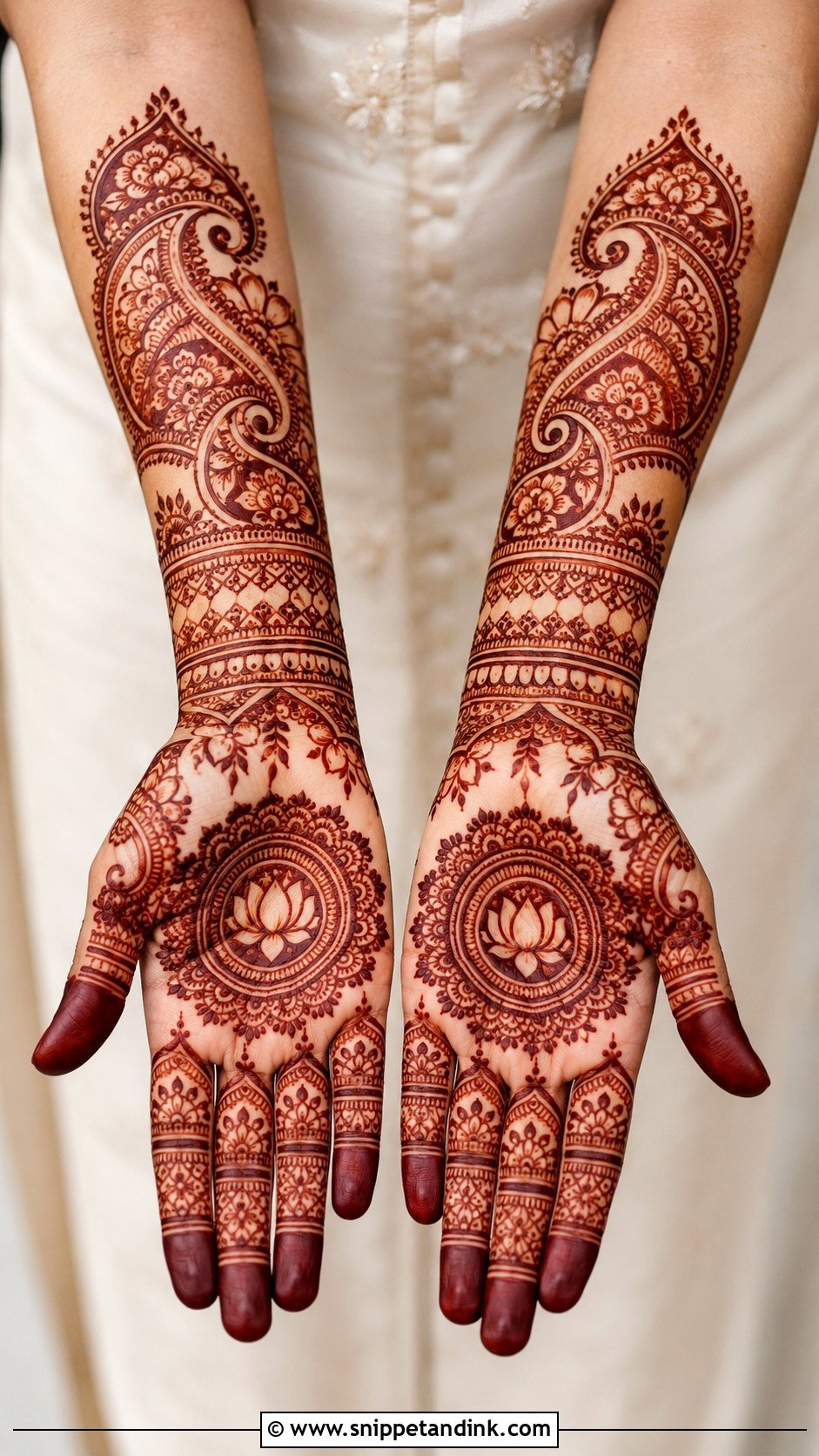 Red Stain Dulhan Mehndi Design - Snippet and Ink - 35 Dulhan Mehndi Designs