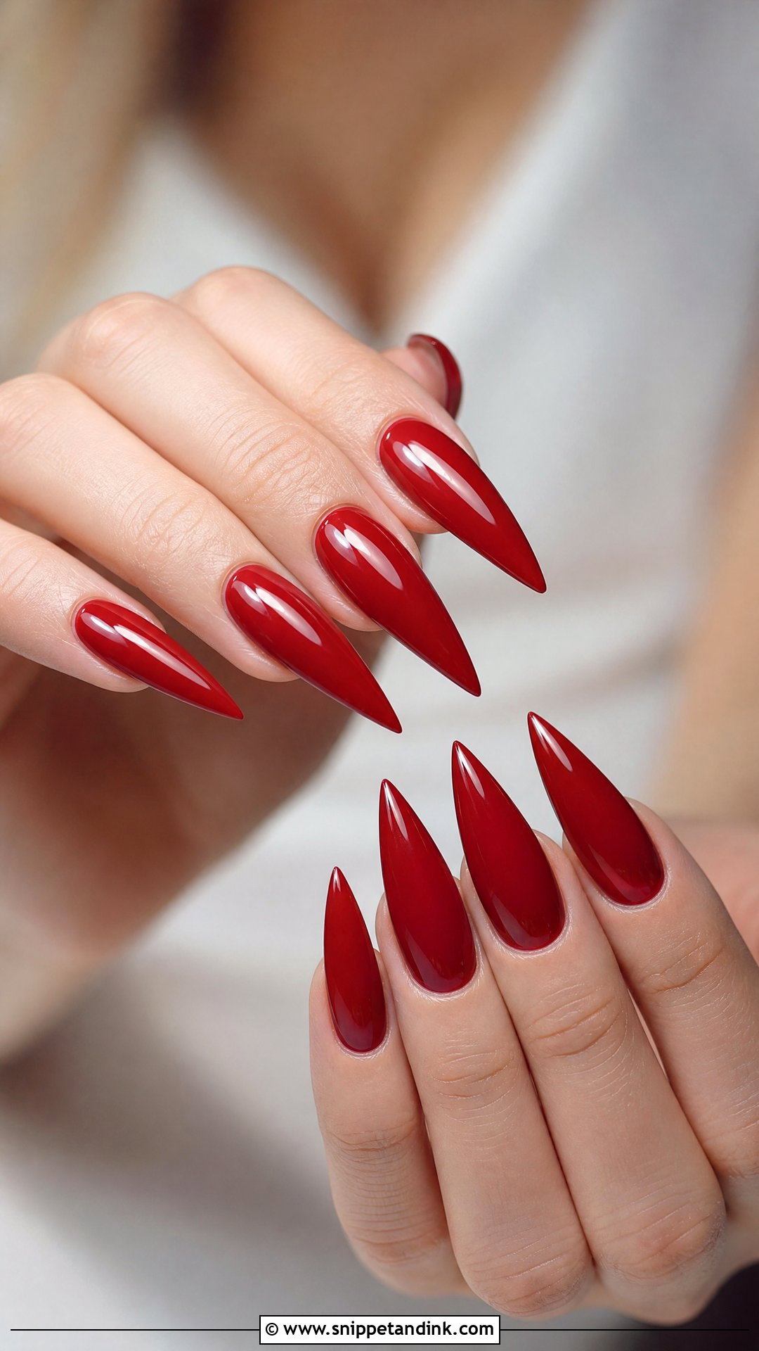 Red Stiletto Bridal Nails - Snippet and Ink - 25 Red Bridal Nails