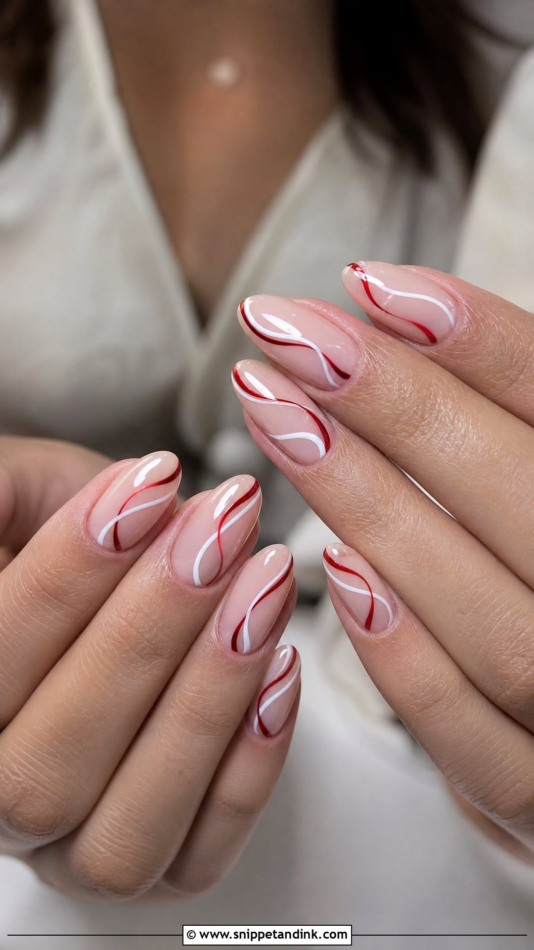 Red Swirl Wedding Nails - Snippet and Ink - 25 Elegant Red Wedding Nail Art Ideas