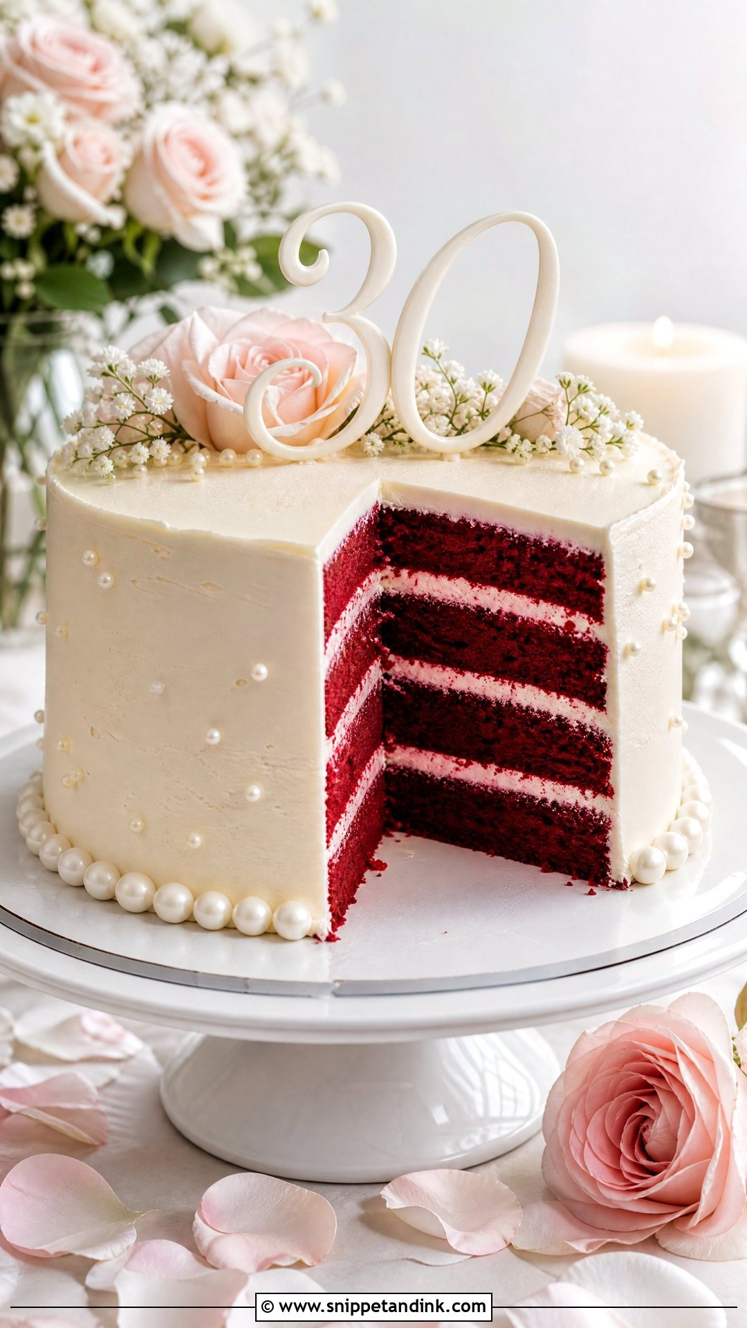 Red Velvet 30th Anniversary Cake - Snippet and Ink - 25 30th Anniversary Cake Ideas