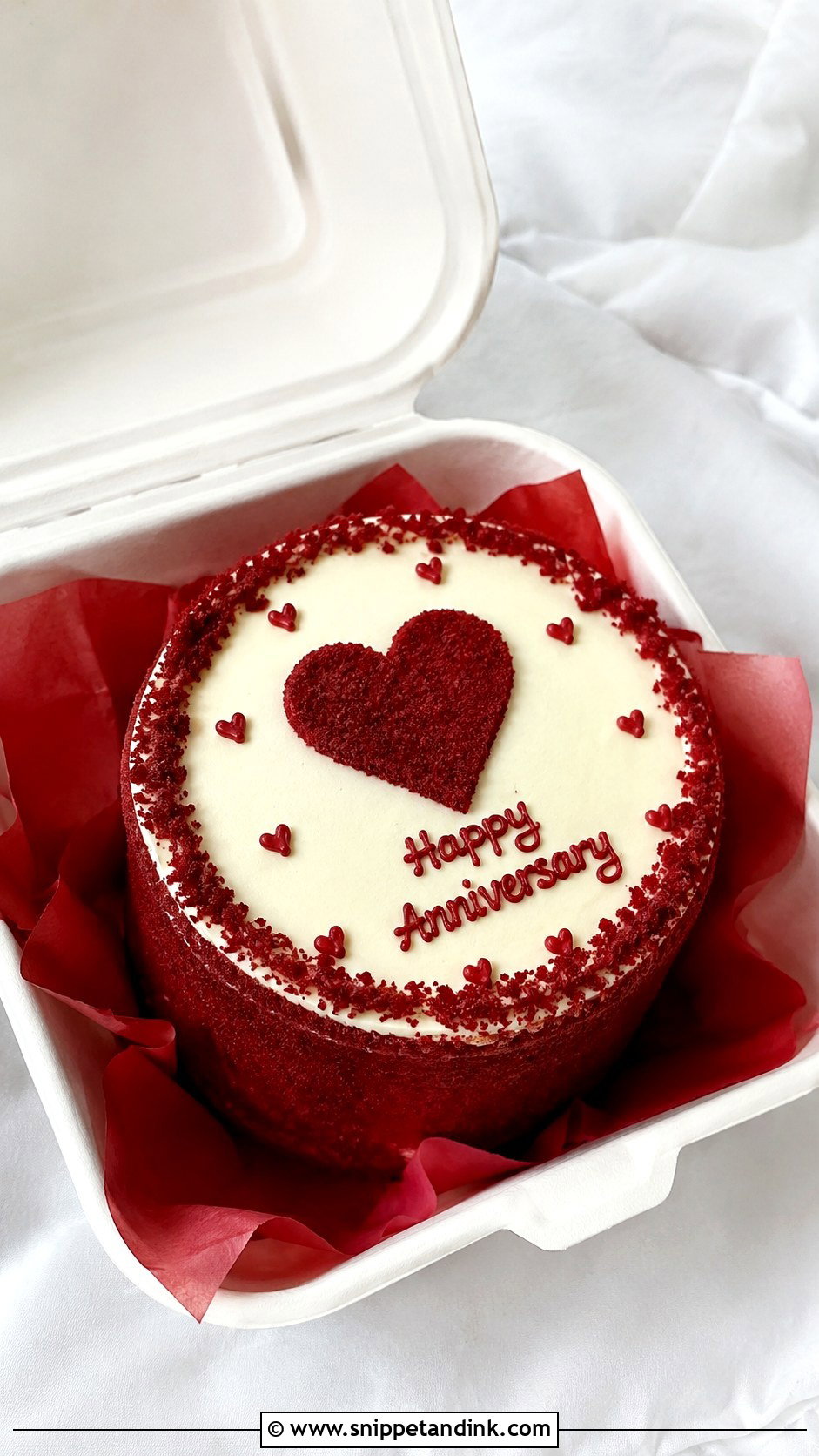 Red Velvet Anniversary Bento Cake - Snippet and Ink - 20 Anniversary Bento Cake Ideas