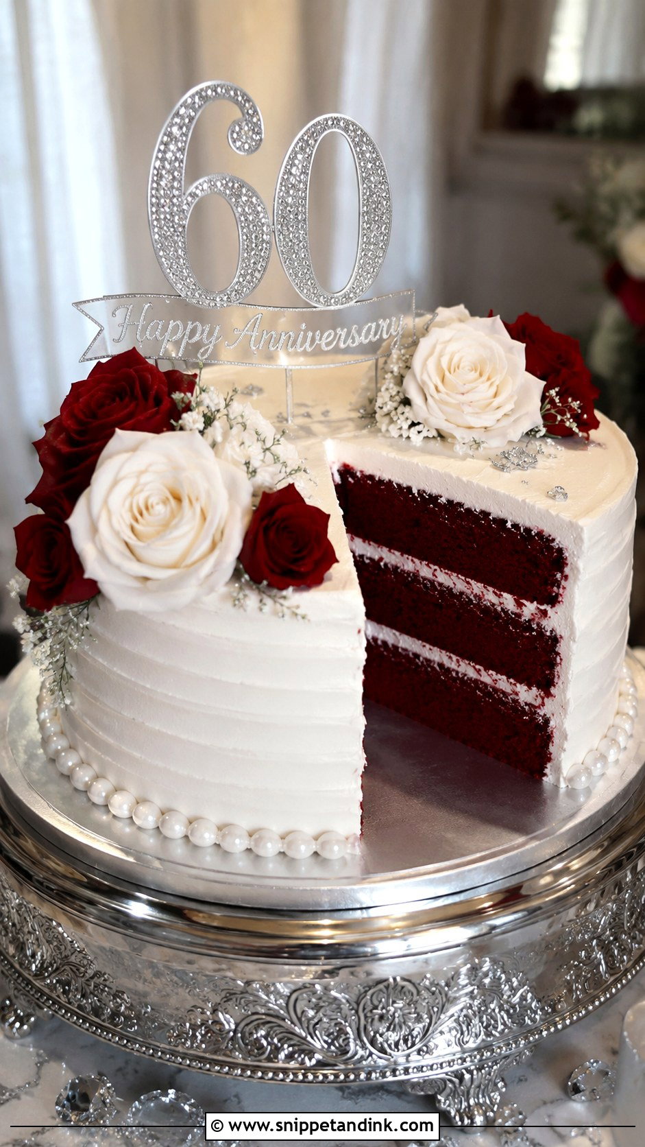 Red Velvet Anniversary Cake - Snippet and Ink - 20 60th Wedding Anniversary Cake Ideas