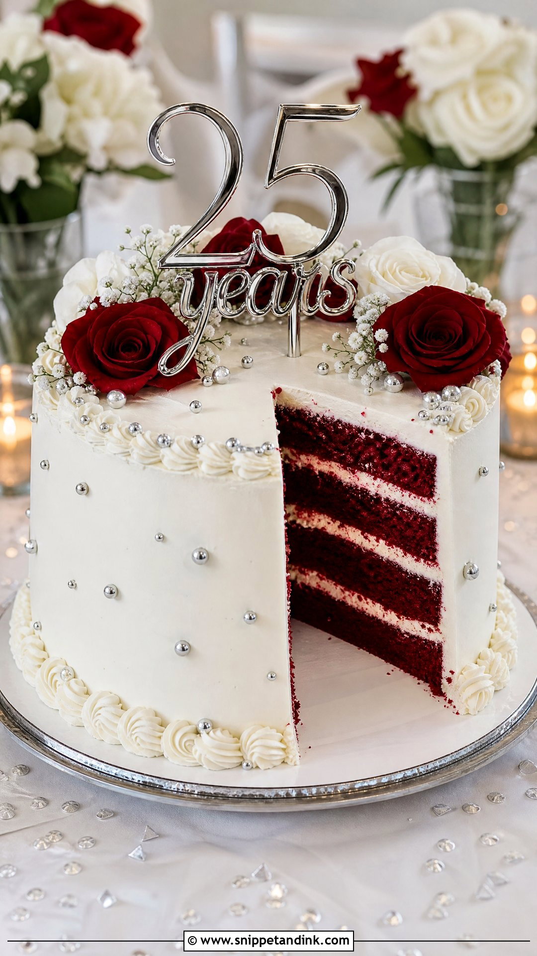 Red Velvet Anniversary Cake - Snippet and Ink - 25 25th Wedding Anniversary Cakes