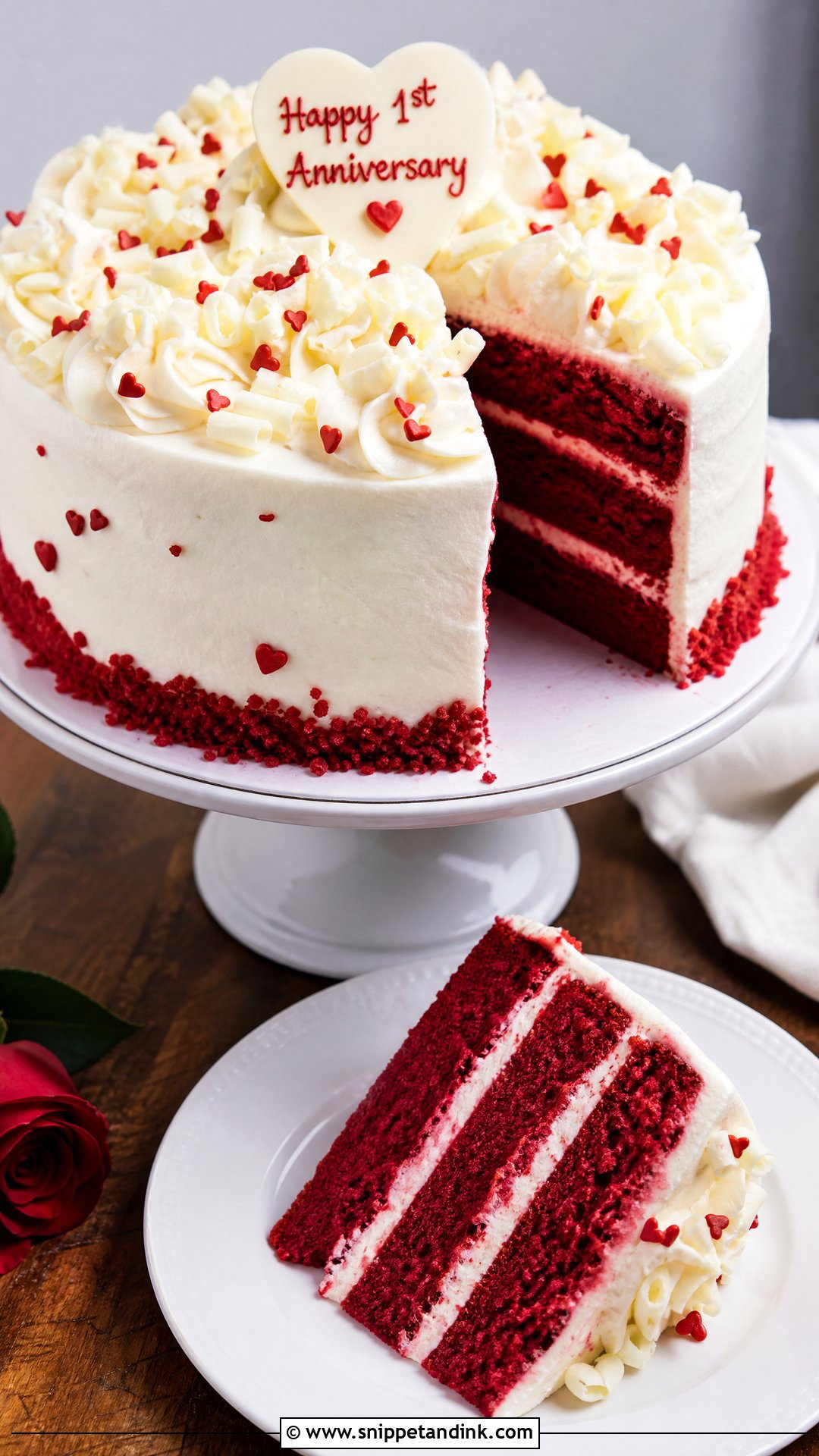 Red Velvet Anniversary Cake - Snippet and Ink - 25 Couple 1st Anniversary Cake Ideas