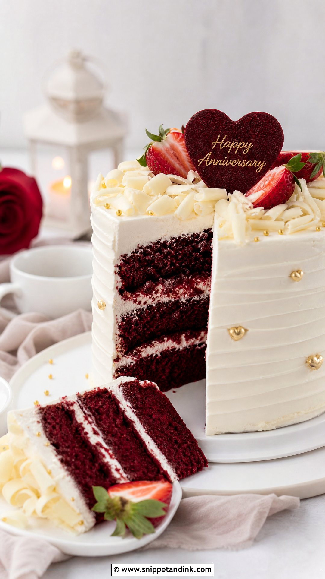 Red Velvet Anniversary Cake - Snippet and Ink - 25 Love Anniversary Cake Ideas