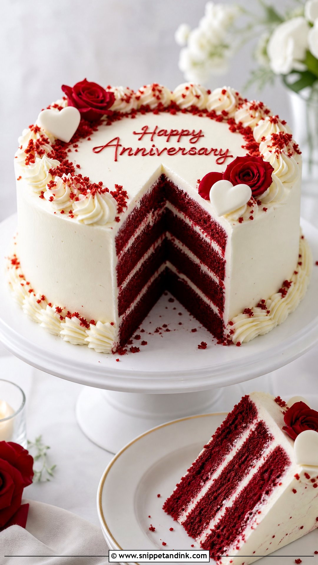 Red Velvet Anniversary Cake - Snippet and Ink - 30 Couple Anniversary Cake Ideas