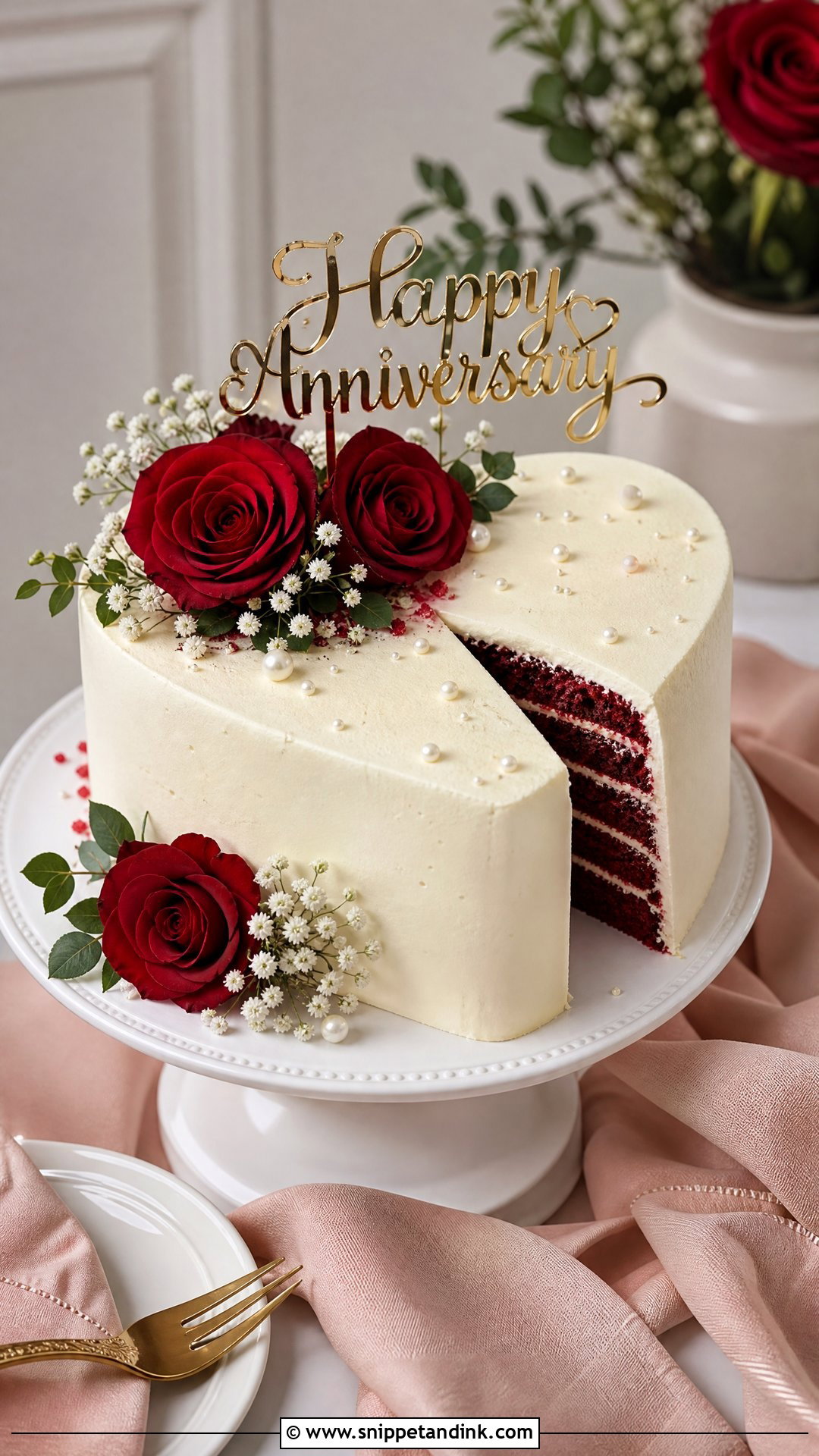 Red Velvet Anniversary Cake - Snippet and Ink - 30 Cute Anniversary Cake Ideas