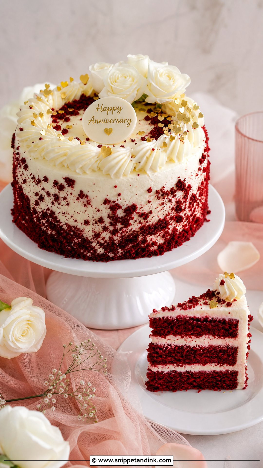 Red Velvet Anniversary Cake - Snippet and Ink - 35 Anniversary Cake Ideas