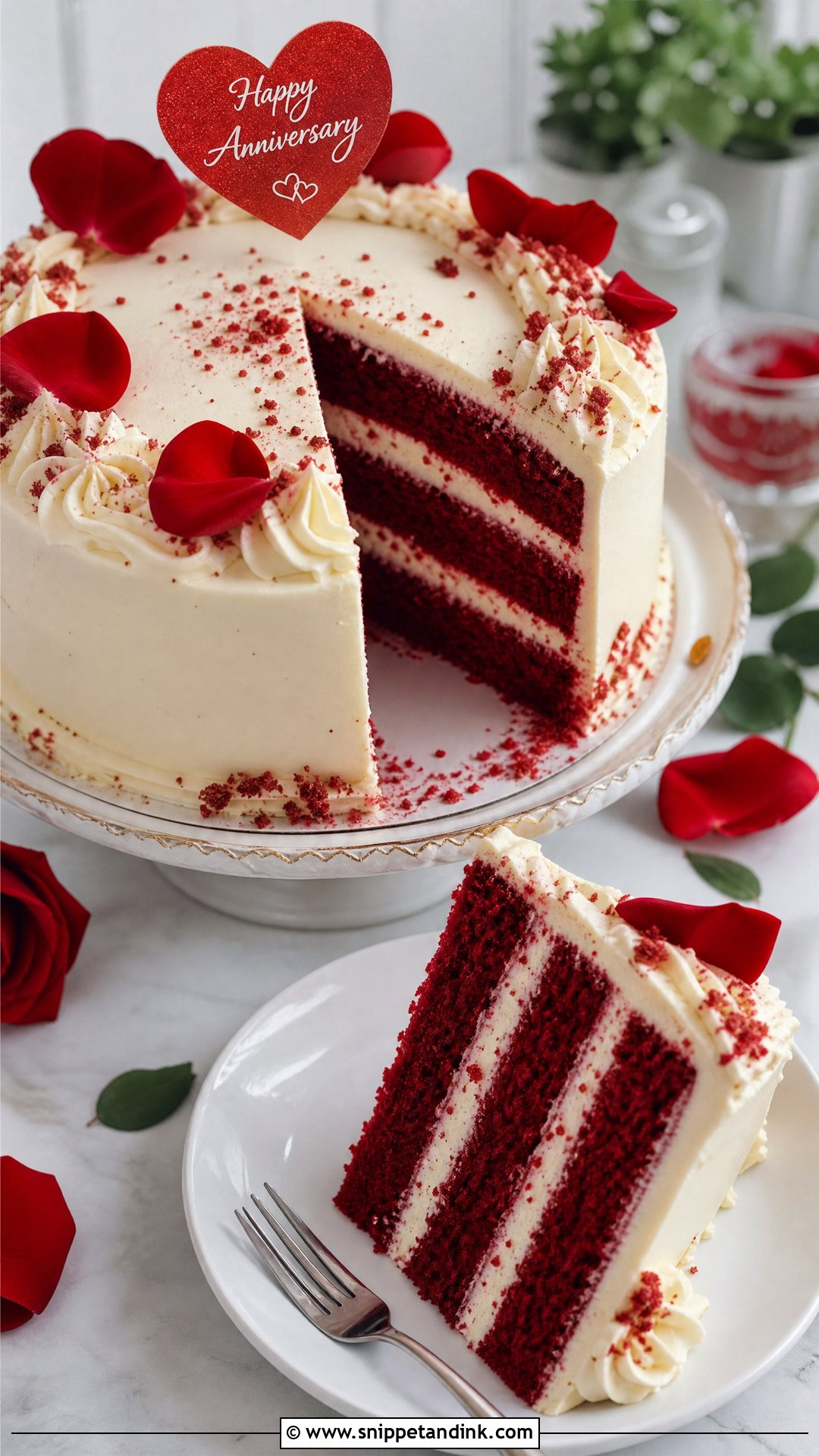 Red Velvet Anniversary Cake - Snippet and Ink - 35 Anniversary Cake Designs