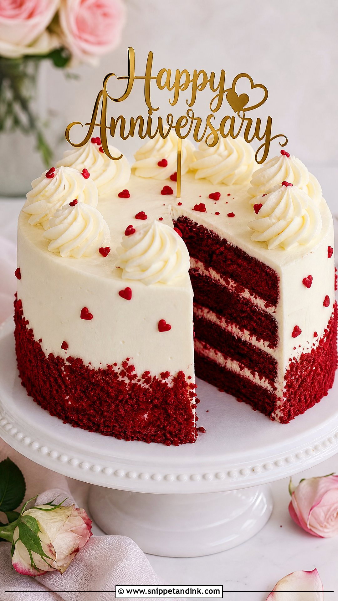 Red Velvet Anniversary Cake - Snippet and Ink - 35 Happy Anniversary Cakes