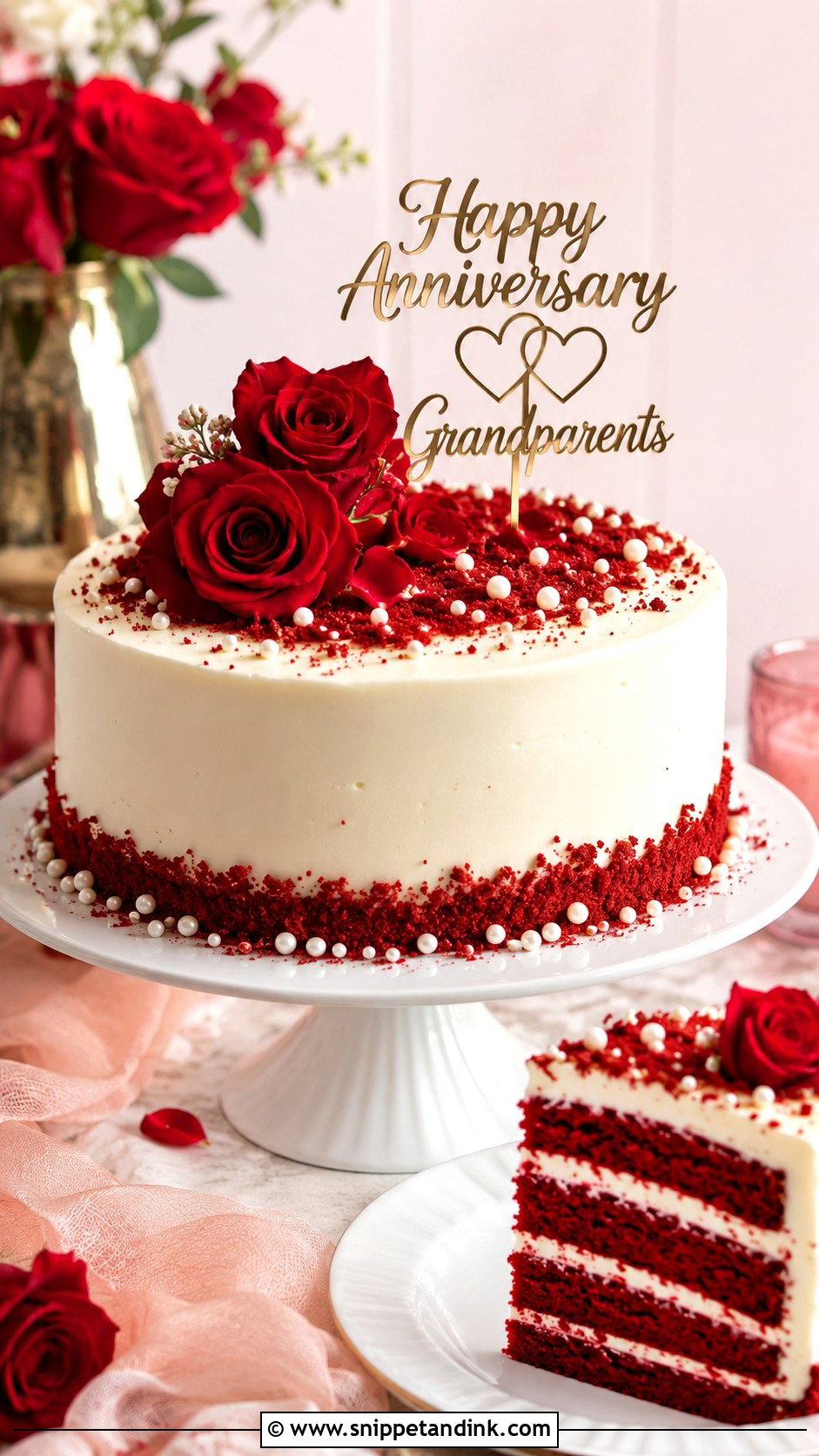 Red Velvet Anniversary Cake - Snippet and Ink - 20 Anniversary Cake for Grandparents