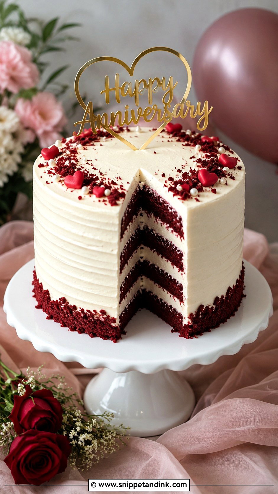 Red Velvet Anniversary Cake - Snippet and Ink - 20 Anniversary Couple Cake Design Ideas