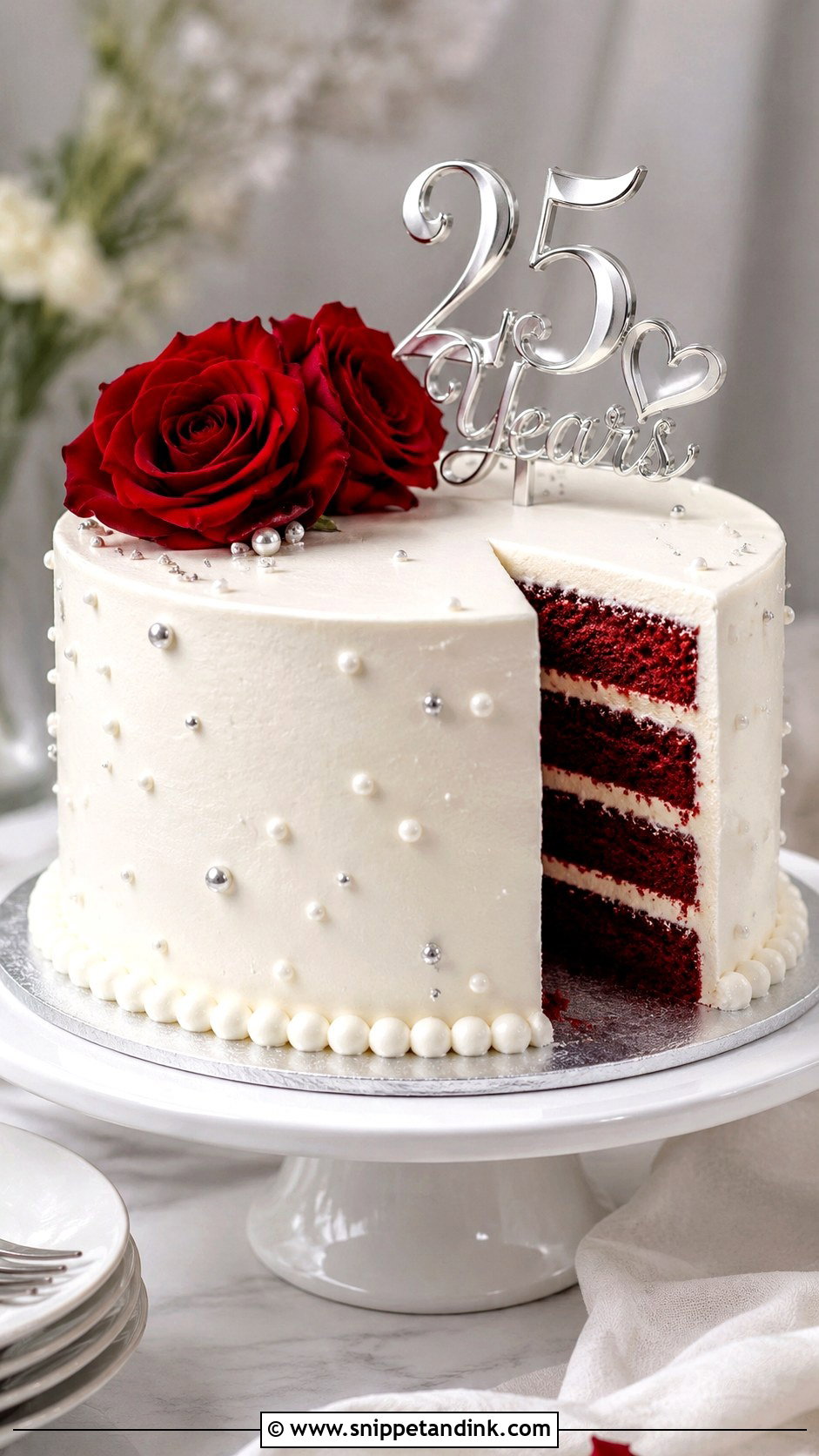 Red Velvet Anniversary Cake - Snippet and Ink - 20 Cakes for 25th Anniversary