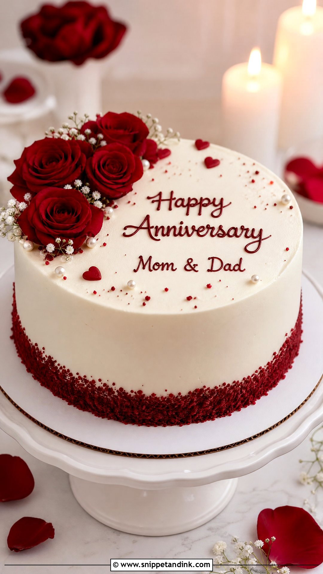 Red Velvet Anniversary Cake for Parents - Snippet and Ink - 30 Anniversary Cake for Parents