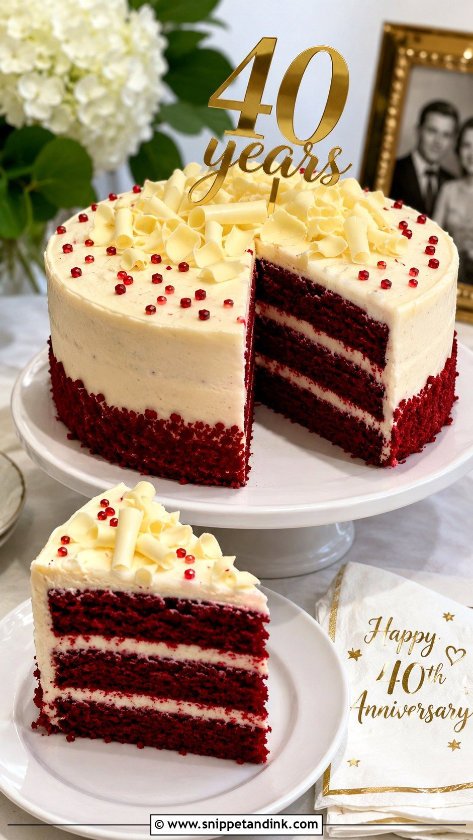 Red Velvet Anniversary Cake - Snippet and Ink - 20 40th Anniversary Cake for Parents