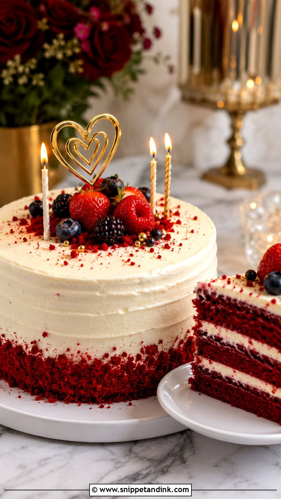 Red Velvet Birthday Anniversary Cake - Snippet and Ink - 20 Anniversary and Birthday Cake Combined Ideas