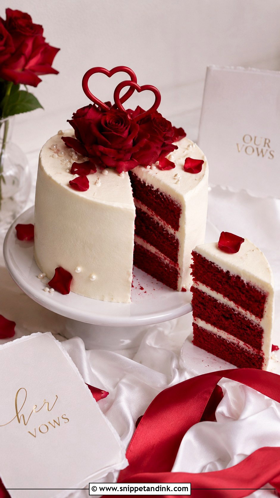Red Velvet Elopement Wedding Cake - Snippet and Ink - 20 Elopement Wedding Cake Ideas