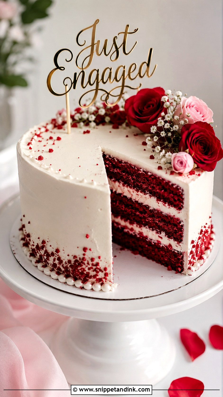 Red Velvet Engagement Cake - Snippet and Ink - 20 Engagement Cake Images