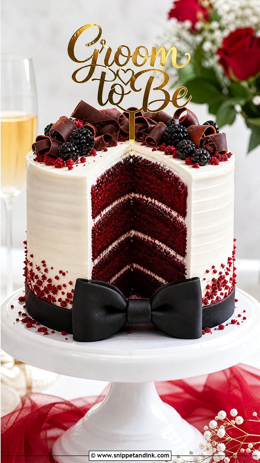 Red Velvet Groom Cake - Snippet and Ink - 25 Groom to Be Cake Ideas