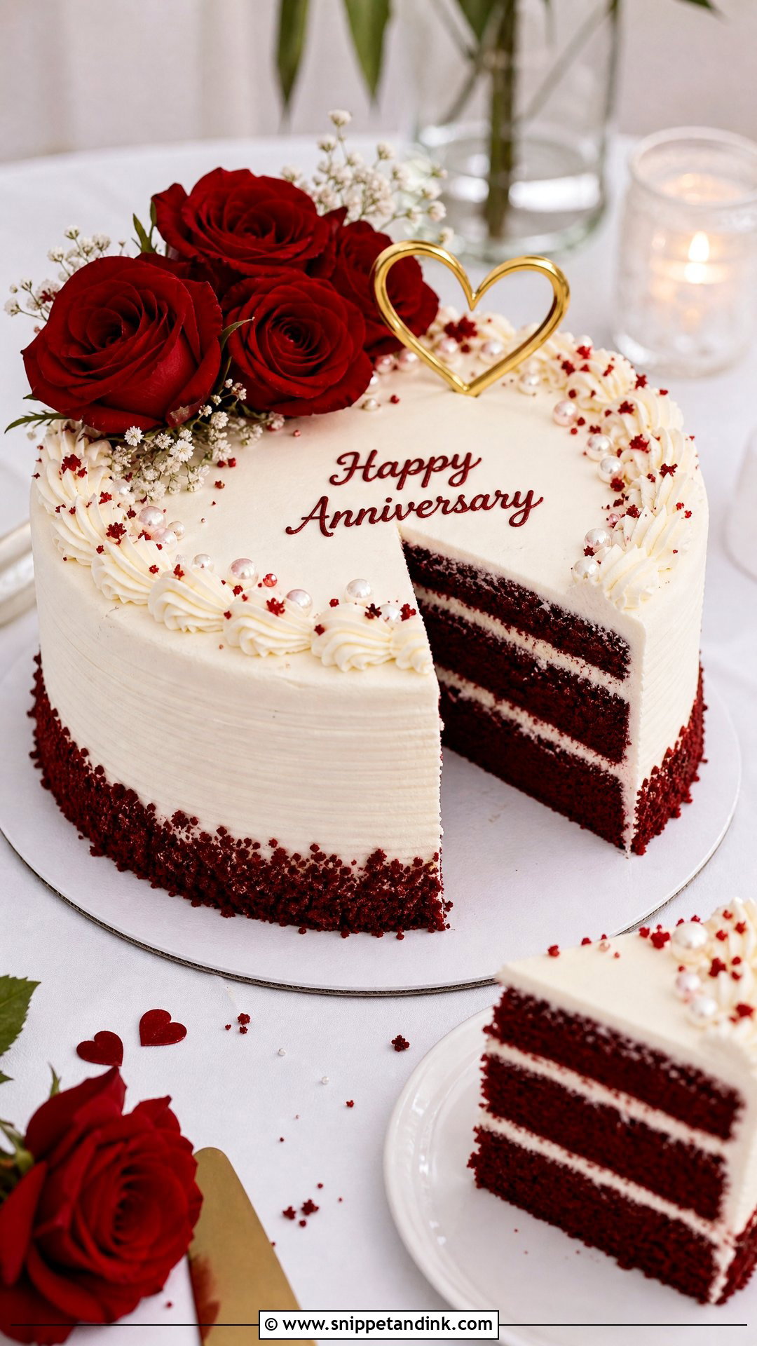 Red Velvet Marriage Anniversary Cake - Snippet and Ink - 20 Marriage Anniversary Cakes