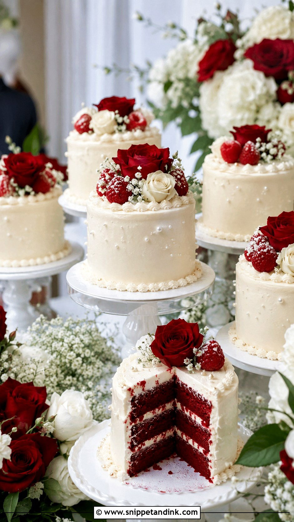 Red Velvet Mini Wedding Cakes - Snippet and Ink - 20 Red Well Wet Cake Ideas for Wedding