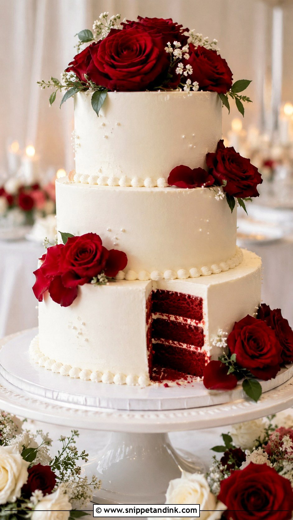 Red Velvet Sponge Wedding Cake - Snippet and Ink - 25 Sponge Cake Wedding Cakes