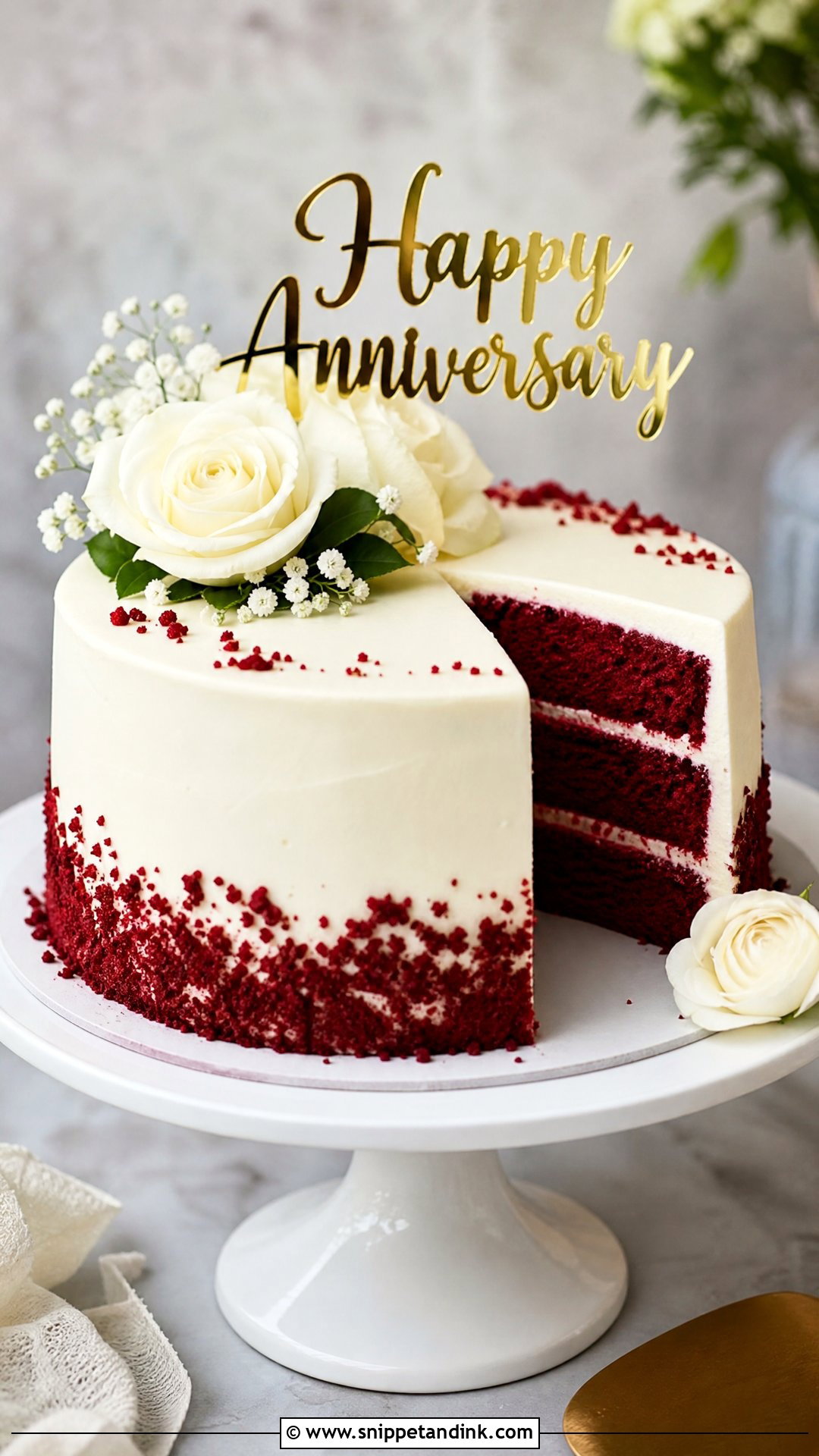 Red Velvet Wedding Anniversary Cake - Snippet and Ink - 20 Wedding Anniversary Cake Ideas