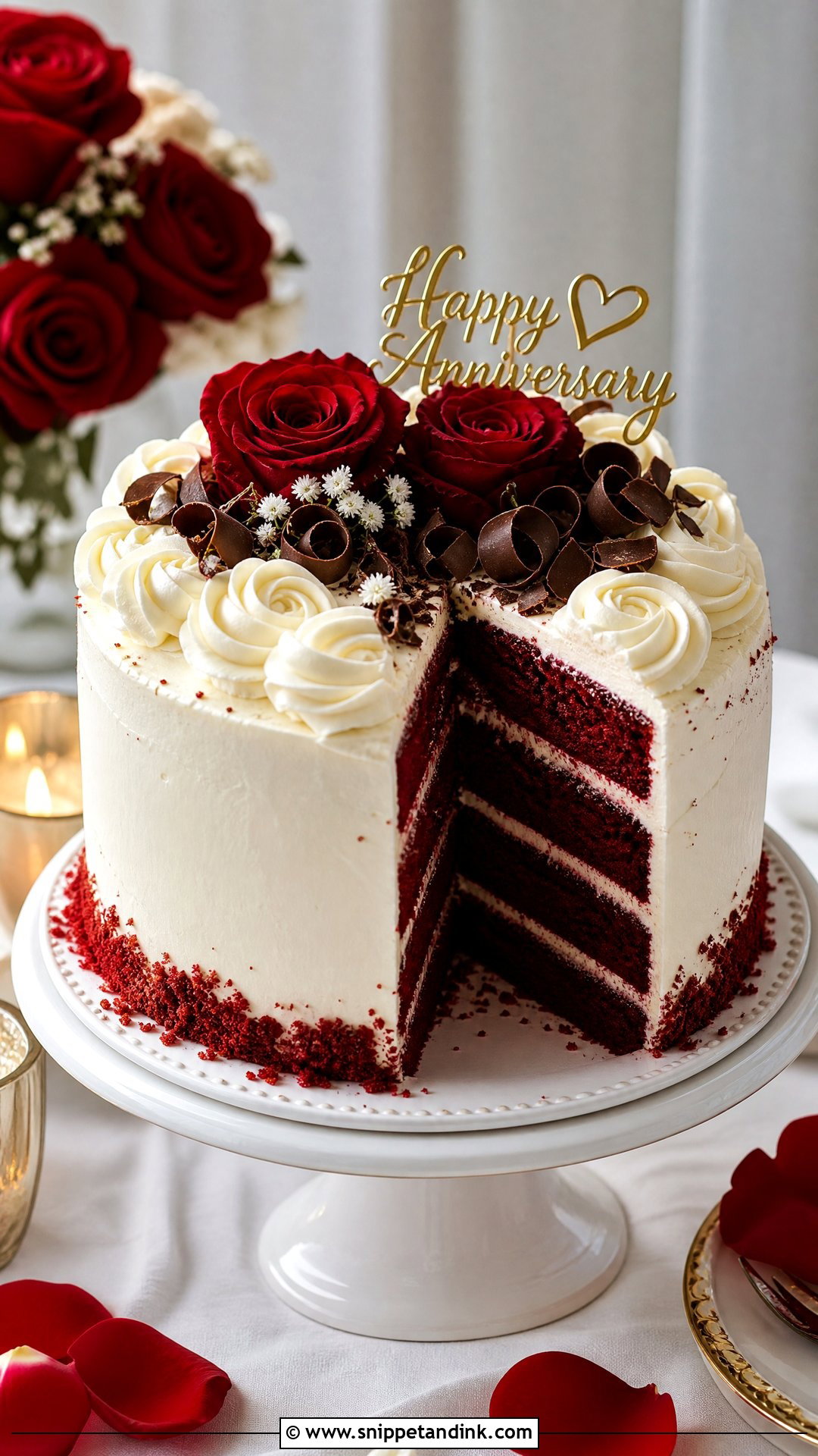 Red Velvet Wedding Anniversary Cake - Snippet and Ink - 30 Wedding Anniversary Cake Design Ideas