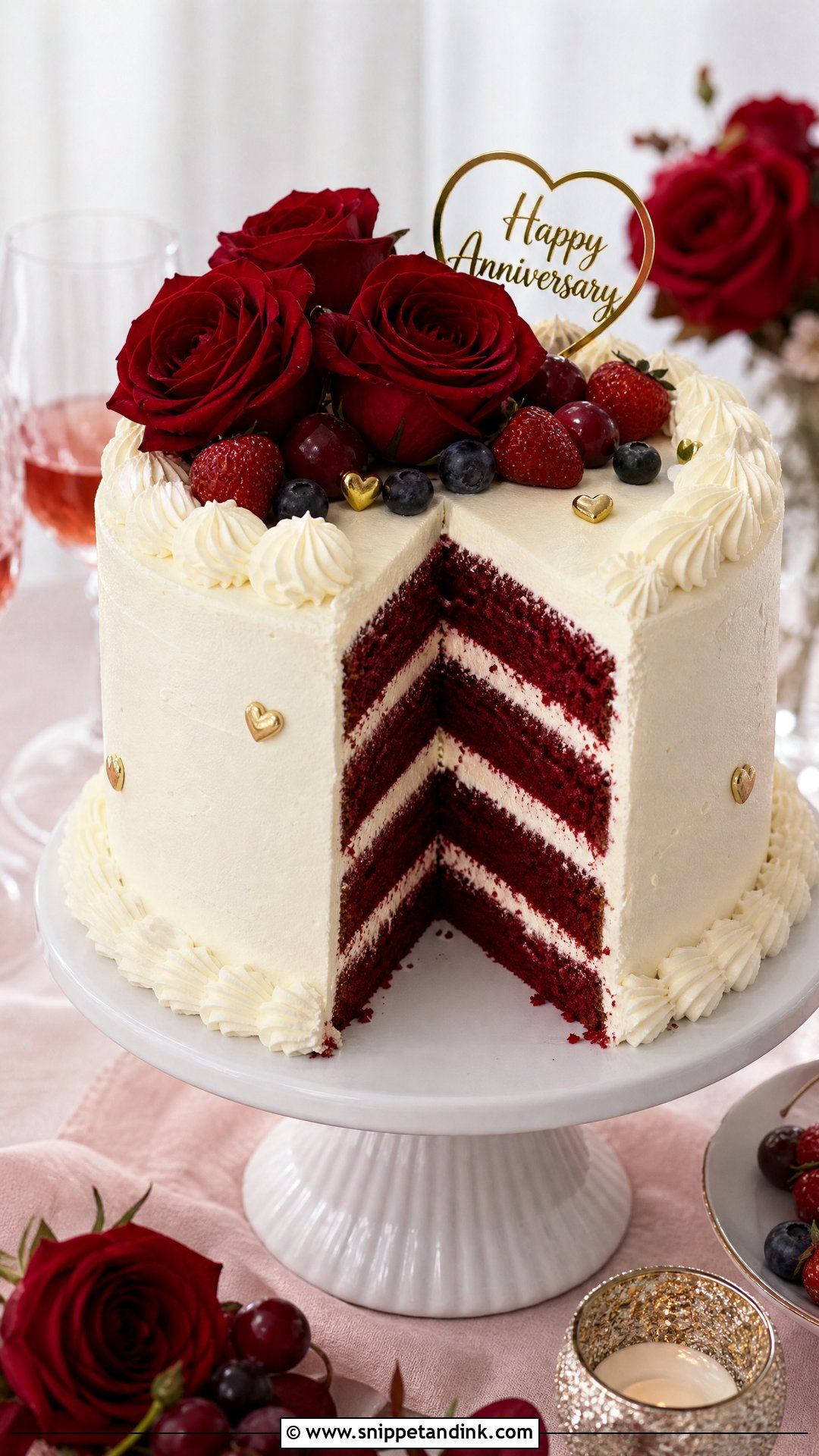 Red Velvet Wedding Anniversary Cake - Snippet and Ink - 30 Wedding Anniversary Cakes