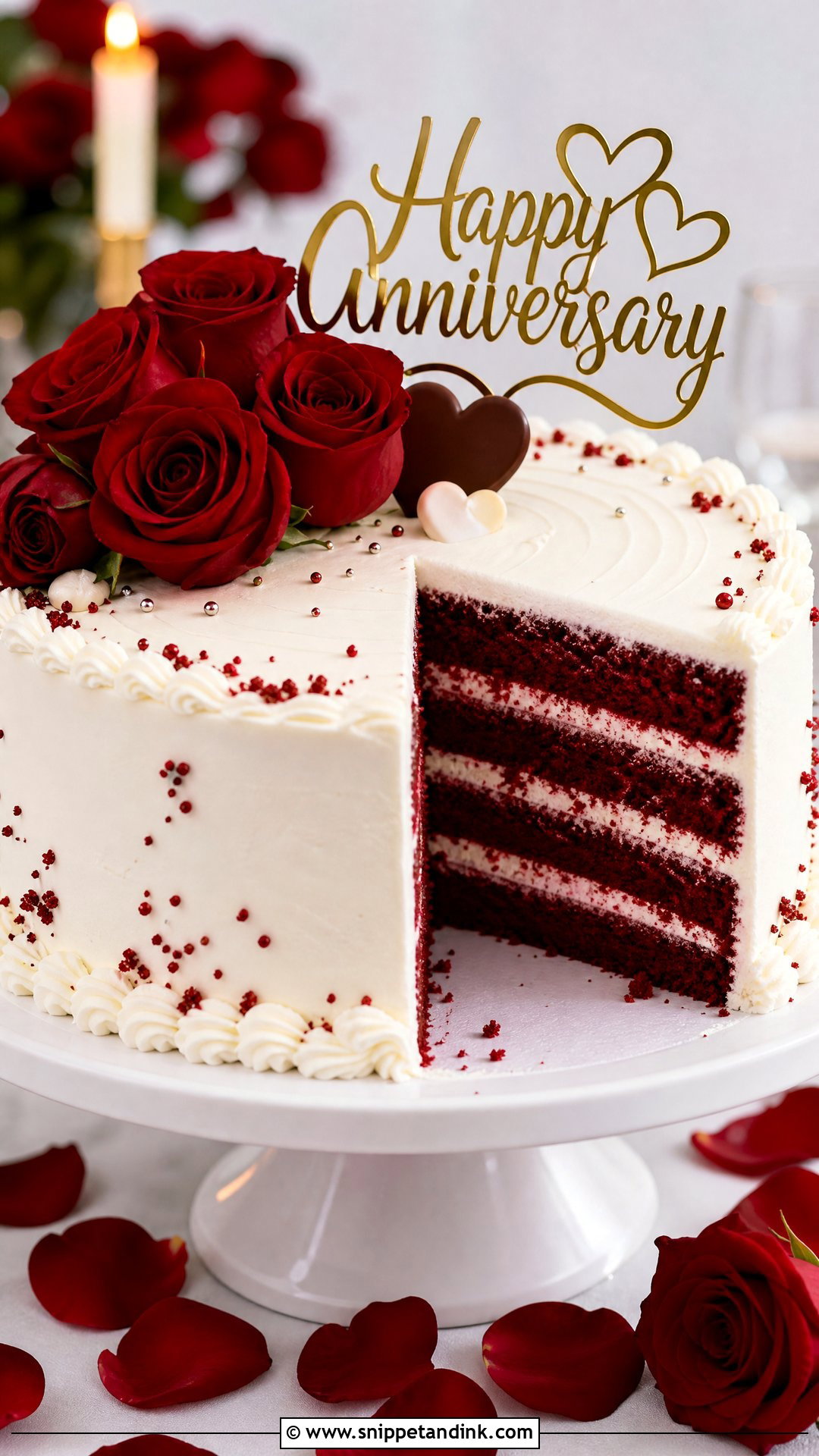 Red Velvet Wedding Anniversary Cake - Snippet and Ink - 35 Wedding Anniversary Cake Ideas